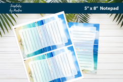 Ocean printable notepad template, Digital memo pad Product Image 2