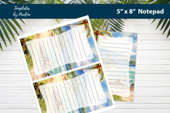 Vacation printable notepad template, Digital memo pad Product Image 2