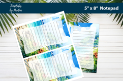 Sunny ocean printable notepad template, Digital memo pad Product Image 2