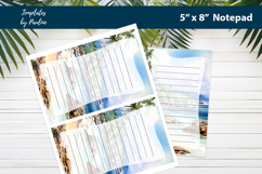 Tropical printable notepad template, Digital memo pad Product Image 2