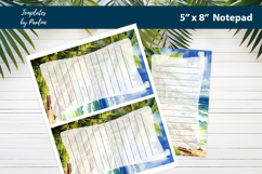 Tropical beach printable notepad template, Digital memo pad Product Image 2