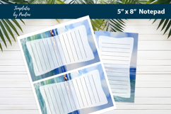 Summer Sea printable notepad template, Digital memo pad Product Image 2
