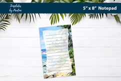 Tropical beach printable notepad template, Digital memo pad Product Image 3