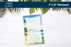Beach lover printable notepad template, Digital memo pad Product Image 3