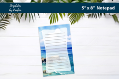 Ocean printable notepad template, Digital memo pad Product Image 3