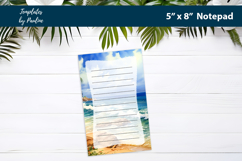 Seashore printable notepad template, Digital memo pad Product Image 3