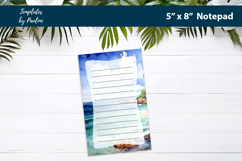 Sunny ocean printable notepad template, Digital memo pad Product Image 3
