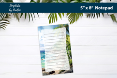 Sea coast printable notepad template, Digital memo pad Product Image 3