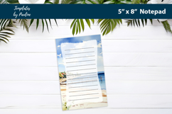 Beach printable notepad template, Digital memo pad Product Image 3