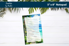 Tropical printable notepad template, Digital memo pad Product Image 3