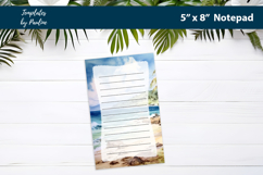 Beach lover printable notepad template, Digital memo pad Product Image 3