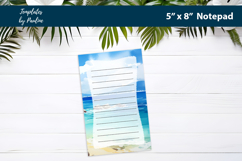 Ocean printable notepad template, Digital memo pad Product Image 3