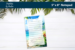 Sunny ocean printable notepad template, Digital memo pad Product Image 3