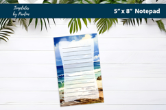 Seashore printable notepad template, Digital memo pad Product Image 3