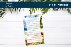 Sea coast printable notepad template, Digital memo pad Product Image 3