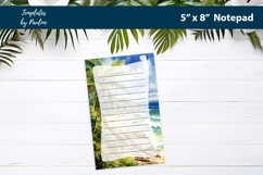 Tropical beach printable notepad template, Digital memo pad Product Image 3