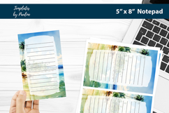 Cute Tropical Notepad Printable for Teens, Beach Memo Pad Product Image 1