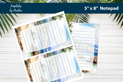 Tropical Beach Memo Pad Printable, Summer Journal Notepad Product Image 2