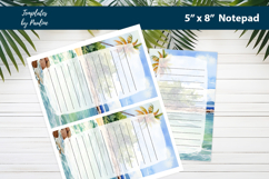 Tropical Desk Notepad Printable, Beach Office Memo Pad Product Image 2