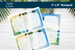 Cute Tropical Notepad Printable for Teens, Beach Memo Pad Product Image 2