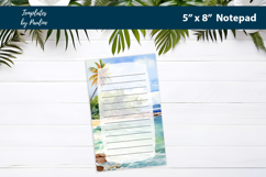 Tropical Desk Notepad Printable, Beach Office Memo Pad Product Image 3