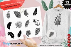 Tropical Palm Leaf In Different Shapes Clipart Set Product Image 1