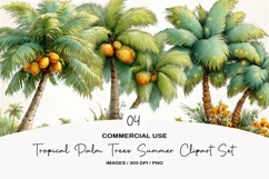Tropical Palm Trees Summer Clipart Product Image 1