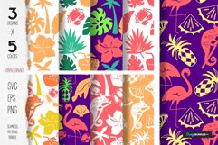 Tropical pattern summer bundle flamingo, hibiscus, chameleon Product Image 1