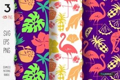 Tropical pattern summer bundle flamingo, hibiscus, chameleon Product Image 3