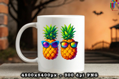 Tropical Pineapple Sunglasses Summer PNG File