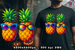 Tropical Pineapple Sunglasses Summer PNG File
