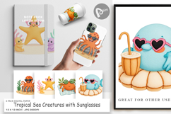 Digital Paper Tropical Sunglass Creatures Product Image 1