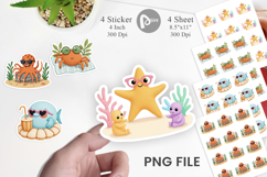 Tropical Sunglass Creatures Sticker Product Image 1