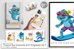 Digital Paper Tropical Sunglass Creatures Product Image 1