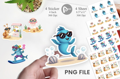 Tropical Sunglass Creatures Sticker Product Image 1