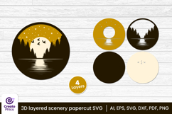 tropical-sky-nature svg-golden sky-layered svg-3d-papercut-scenery-night sky-moon svg