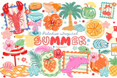 Summer Clipart Bundle Tropical Beach PNG SVG, Seashell PNG Product Image 1