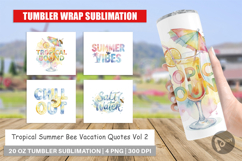 Tropical Summer Bee Vacation Tumbler Product Image 1