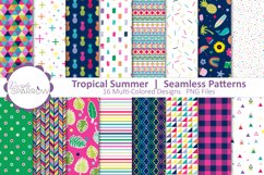Tropical Summer - Bright Multi Colored Seamless Patterns in a summery color scheme