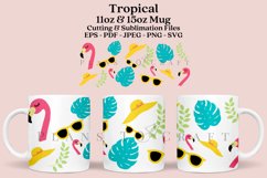 tropical summer coffee mug sublimation wrap glass mug wrap svg presized for 11oz and 15oz glass ready to cut and sublimation files