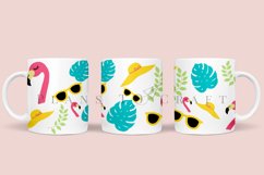 tropical summer coffee mug sublimation wrap glass mug wrap svg presized for 11oz and 15oz glass ready to cut and sublimation files