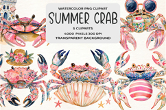 Tropical Summer Crab Clipart Product Image 1
