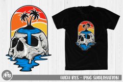 Tropical Summer Skull Island Sublimation Design Product Image 2