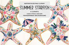 Tropical Summer Starfish Clipart Product Image 1