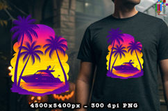 Tropical Sunset PNG Design