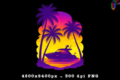 Tropical Sunset PNG Design