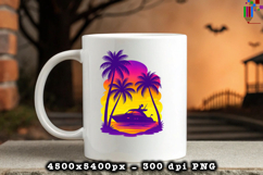 Tropical Sunset PNG Design