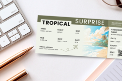 Beach Vacation Boarding Pass Ticket Canva Template Product Image 1