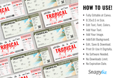 Beach Vacation Boarding Pass Ticket Canva Template Product Image 4