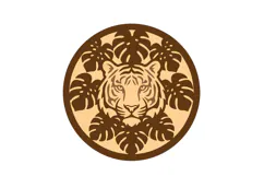 Laser Cut Wild Tiger Nursery Room Decoration SVG Template Product Image 2